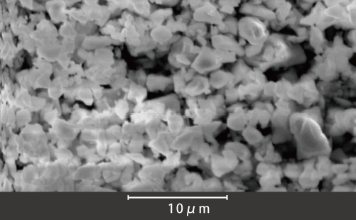 導電ペースト用ガラス粉末(ガラスペースト)太陽電池Ag電極用ガラス微粉末(ガラスペースト) SEM(走査電子顕微鏡)画像B-10μm縮尺